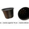 Maceteros Termoformados Negro N°15 Pack 1500 Unidades – Livianos y Resistentes para Vivero - Imagen 3